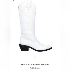 BRAND NEW White Leather Cowboy Boots OVYE’ by Cristina Lucchi - Made in Italy